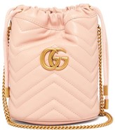 Thumbnail for your product : Gucci GG Marmont Leather Bucket Bag - Light Pink