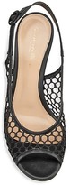 Thumbnail for your product : Gianvito Rossi Mesh Leather Slingback Pumps