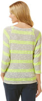 Thumbnail for your product : C&C California Vivid stripe 3⁄4 sleeve loose knit raglan top