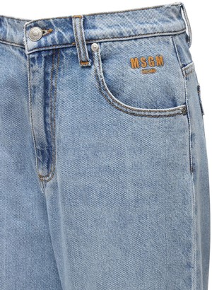 MSGM Cotton Denim Straight Leg Jeans