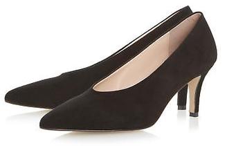 Dune Ladies AMORELL High Vamp Point Toe Court Shoe in Black Size UK 6