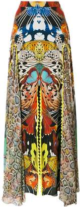 Roberto Cavalli butterfly print long skirt