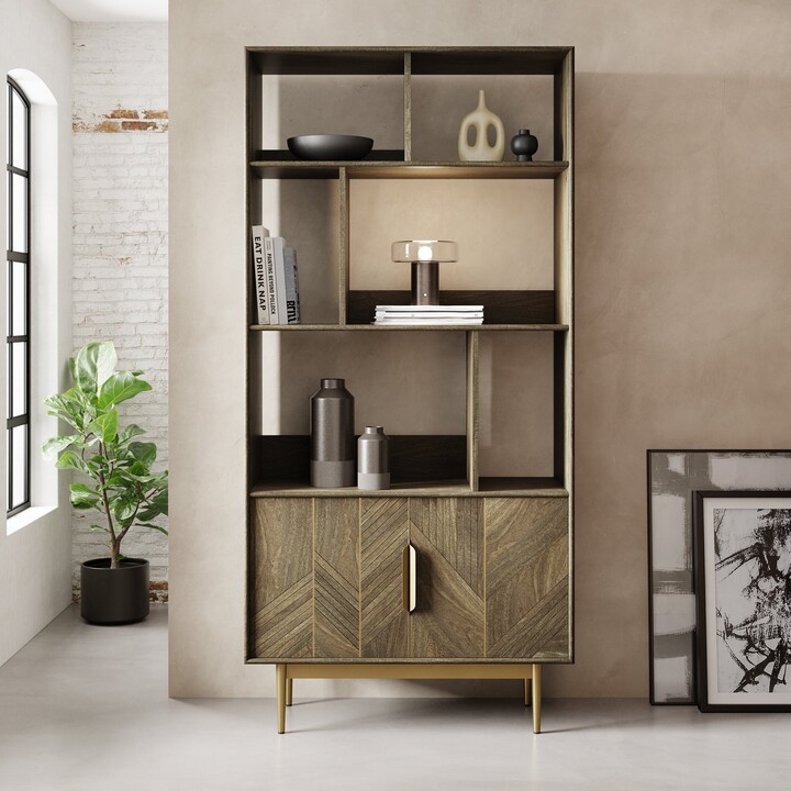 Dunelm Edra Storage Bookcase, Mango Wood Brown ShopStyle Home Office