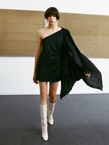 Thumbnail for your product : NERVI One Shoulder Satin Jacquard Mini Dress