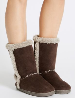 Marks and Spencer Faux Fur Lined Slipper Boots