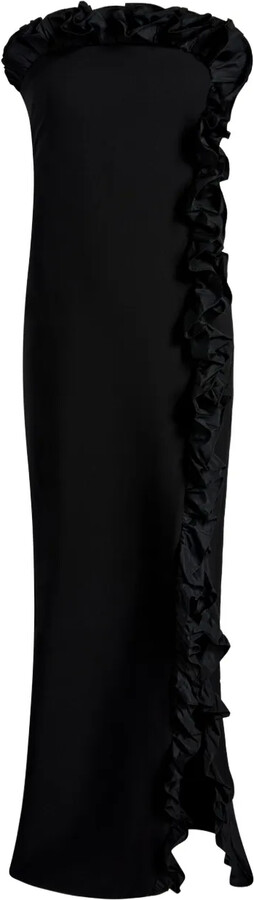 Cinq à Sept Ruffle-Detail Strapless Gown