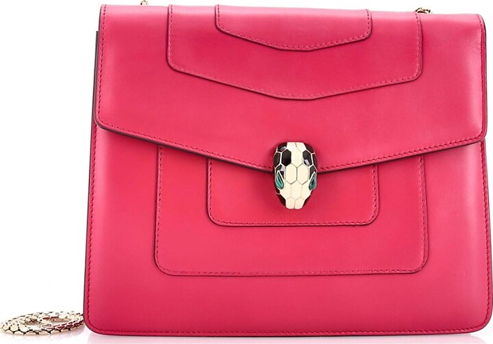 Pre-Owned Bvlgari Medium Serpenti Forever Square Shoulder Bag Leather