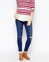 Thumbnail for your product : ASOS Maternity Whitby Skinny Jean in Maxim Blue with Displaced Ripped Knees