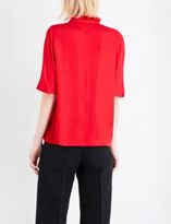 Thumbnail for your product : Sandro Ruffle-neck satin top