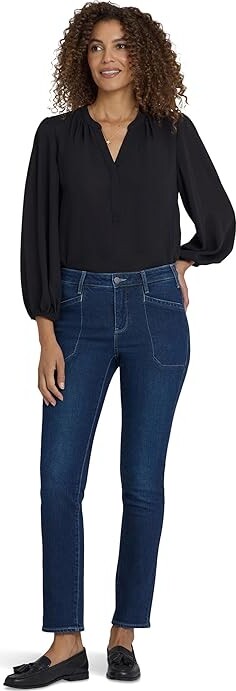 NYDJ Sheri Slim Women's Casual Pants Ink Skyline : 16, Denim/Elastane/Polyester