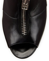 Thumbnail for your product : Manolo Blahnik Vella Zip-Front Slingback Bootie, Black