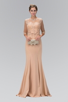Thumbnail for your product : Elizabeth K - Sheer Neckline with Three Quarter Sleeves Gown GL1423