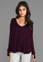 Thumbnail for your product : Feel The Piece Robin Long Sleeve Deep V Flowy Top