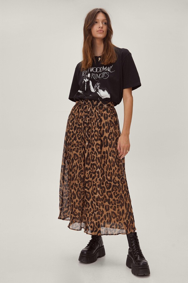 leopard print midi skirt shopstyle