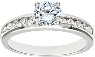 Citerna Silver Cubic Zirconia Engagement Ring with Cubic Zirconia shoulders R