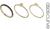 Thumbnail for your product : ASOS CURVE Heart Ring Pack