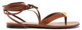 Thumbnail for your product : Valentino Garavani Roman Stud Wraparound Leather Sandals - Tan