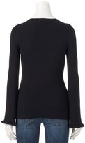 Thumbnail for your product : Elle Women's ELLETM Ruffle Crewneck Sweater