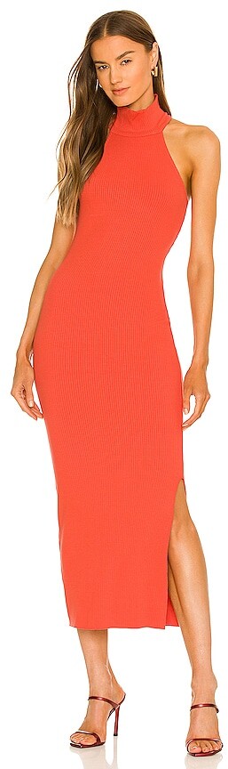 mock turtleneck sleeveless dress