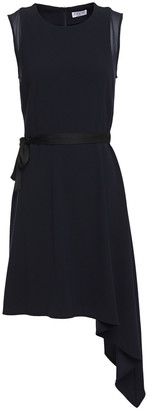 Claudie Pierlot Asymmetric Satin-trimmed Crepe Mini Skirt