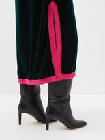 Thumbnail for your product : MUZUNGU SISTERS Alia Woven-trim Velvet Tunic Dress - Dark Green