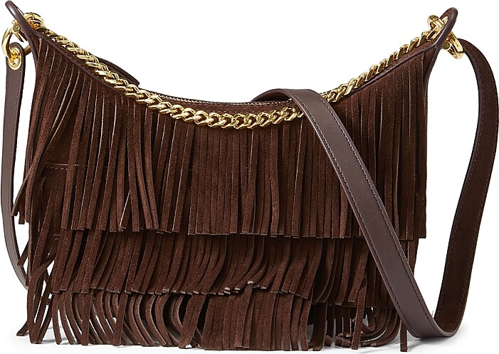 Veronica Beard Small Suede Fringe Fortune Bag