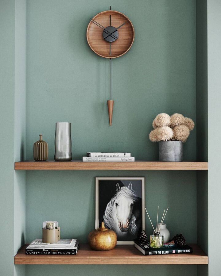 Large Modern Pendulum Wall Clock Minimalist Design | 11.81 X 23.6 Inches