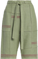 Thumbnail for your product : J.W.Anderson Tie-front Patchwork Linen Shorts