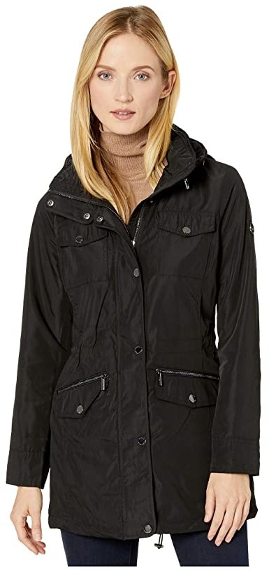 black anorak rain jacket