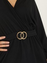Thumbnail for your product : Quiz Woven Three Quarter Sleeve Buckle Top - Black