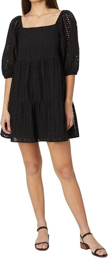 Weekender Babydoll Mini Dress In Black