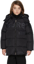 Thumbnail for your product : Burberry Kids Black Down Horseferry Print Puffer Coat