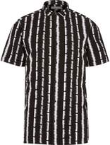 Thumbnail for your product : River Island Mens Black spike stripe print short sleeve shirt