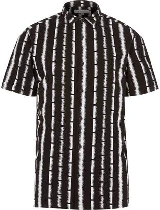 River Island Mens Black spike stripe print short sleeve shirt
