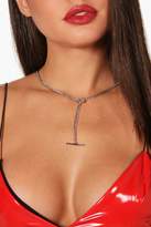 Thumbnail for your product : boohoo Lelia Circle And Bar Plunge Necklace