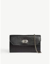 alexander mcqueen Box croc-embossed leather wallet-on-chain