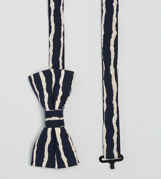 Reclaimed Vintage Inspired Stripe Bow Tie In Black