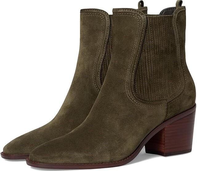 Cole Haan Janelle Chelsea Booties Women's Boots Olive Night Suede : 8 B - Medium, Leather