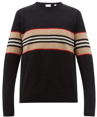 Burberry Striped Cashmere Sweater - Mens - Black