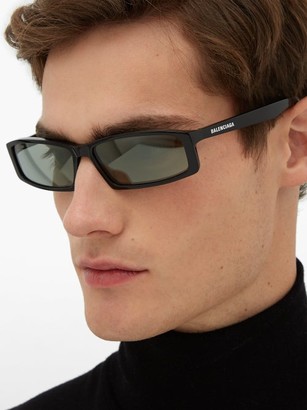 Balenciaga Neo Rectangle Acetate Sunglasses - Black