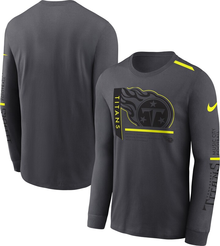 Nike Men's Anthracite Tennessee Titans Volt Performance Long Sleeve T-Shirt