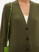 Thumbnail for your product : Jil Sander Longline V-neck Wool Cardigan - Khaki