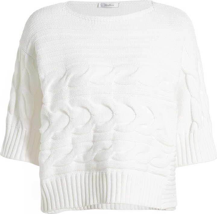 Max Mara CableKnit ShortSleeve Sweater ShopStyle