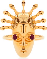 Thumbnail for your product : Lee Renee Voodoo Legba Ring - Garnets & Gold