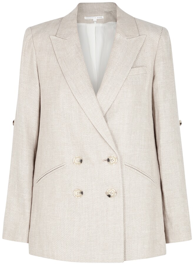 stone double breasted blazer