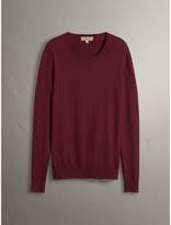 Thumbnail for your product : Burberry Check Trim Cashmere Cotton Sweater