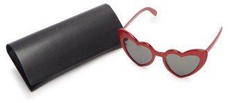 Saint Laurent Loulou Heart-shaped Acetate Sunglasses - Red