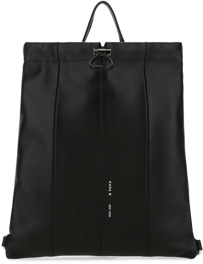 black leather fringe backpack