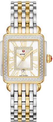 Michele Deco Madison Mid Two-Tone Diamond Watch
