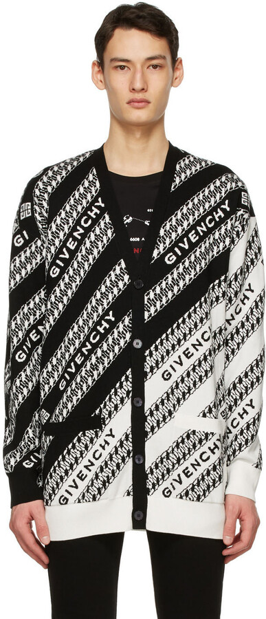 Givenchy Black & White Oversized Chain Cardigan - ShopStyle
